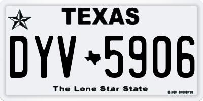 TX license plate DYV5906