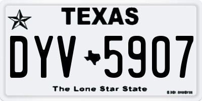 TX license plate DYV5907