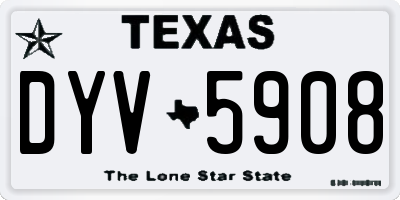 TX license plate DYV5908