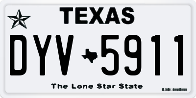 TX license plate DYV5911