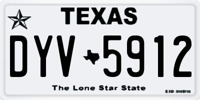 TX license plate DYV5912