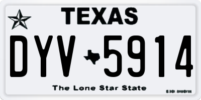 TX license plate DYV5914