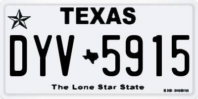 TX license plate DYV5915