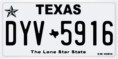 TX license plate DYV5916