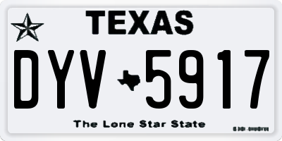 TX license plate DYV5917