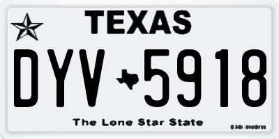 TX license plate DYV5918