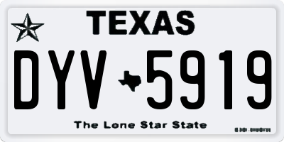 TX license plate DYV5919