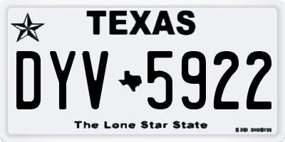 TX license plate DYV5922