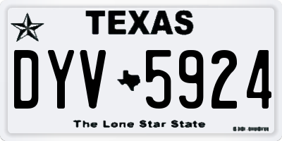 TX license plate DYV5924