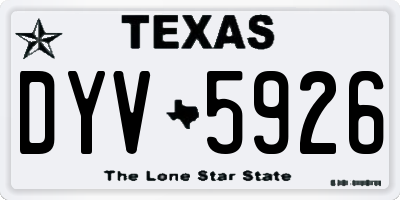 TX license plate DYV5926