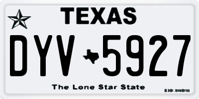 TX license plate DYV5927