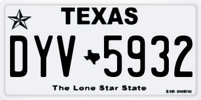TX license plate DYV5932