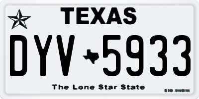 TX license plate DYV5933