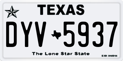 TX license plate DYV5937