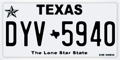 TX license plate DYV5940