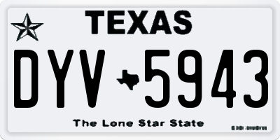 TX license plate DYV5943