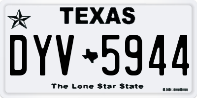 TX license plate DYV5944