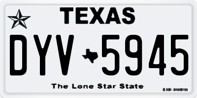 TX license plate DYV5945
