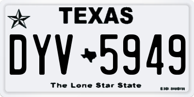 TX license plate DYV5949