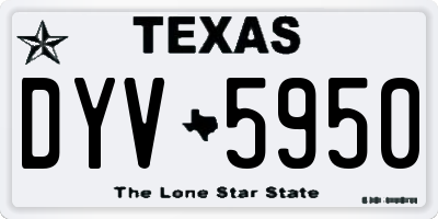 TX license plate DYV5950