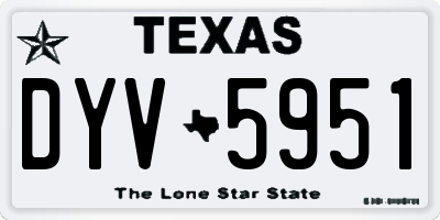 TX license plate DYV5951