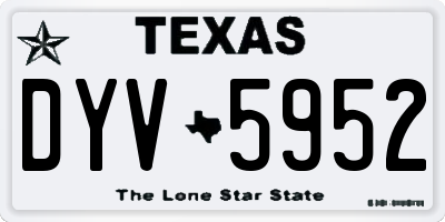 TX license plate DYV5952