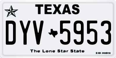 TX license plate DYV5953