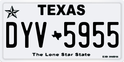 TX license plate DYV5955