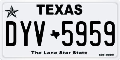 TX license plate DYV5959