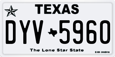 TX license plate DYV5960