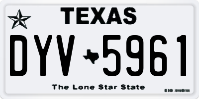 TX license plate DYV5961
