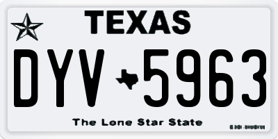 TX license plate DYV5963