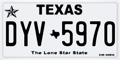 TX license plate DYV5970