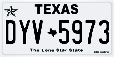 TX license plate DYV5973