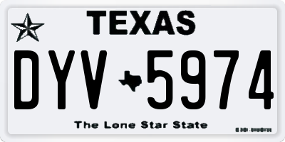 TX license plate DYV5974