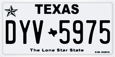 TX license plate DYV5975