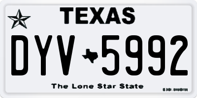 TX license plate DYV5992