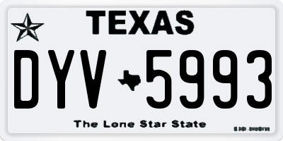 TX license plate DYV5993