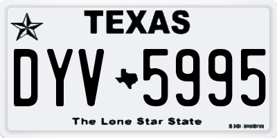 TX license plate DYV5995