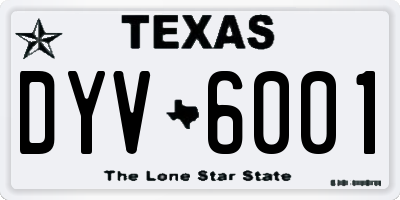 TX license plate DYV6001