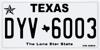 TX license plate DYV6003