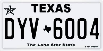 TX license plate DYV6004