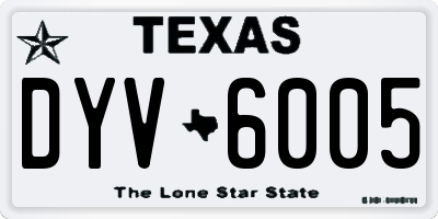 TX license plate DYV6005