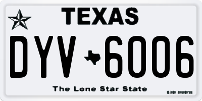 TX license plate DYV6006