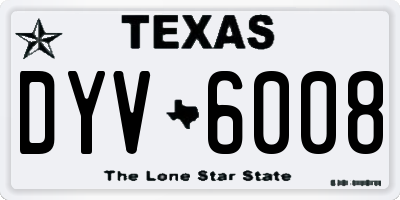 TX license plate DYV6008