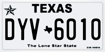 TX license plate DYV6010
