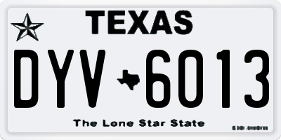 TX license plate DYV6013