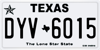 TX license plate DYV6015
