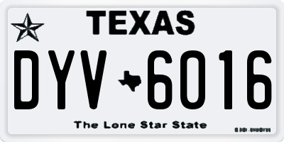 TX license plate DYV6016