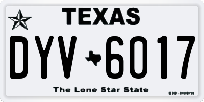 TX license plate DYV6017